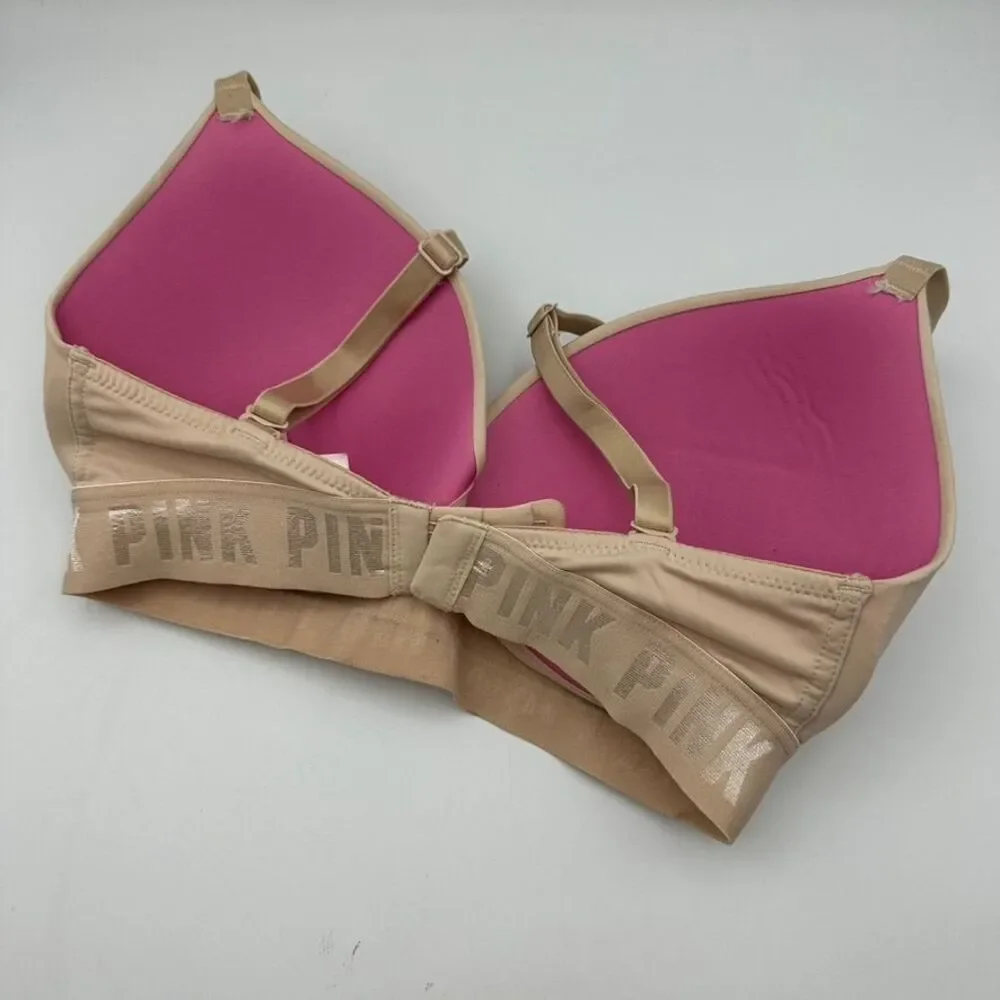 PINK Victoria's Secret Wireless Push Up Bra Wear Everywhere Collection Nude 32DD